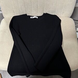 Zara Black Crew Neck Long Sleeve Sweater Dress Size Small